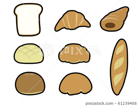 Various breads with contour lines - Stock Illustration [61239408] - PIXTA
