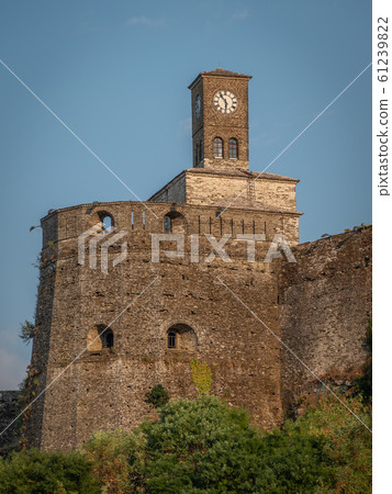 Clock tower and fortress at Gjirokaster castle, Albania Clock tower and fortress at Gjirokaster castle, Albania 61239822
