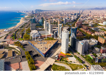 Aerial view of Diagonal Mar district, Barcelona Aerial view of Diagonal Mar district, Barcelona 61239949