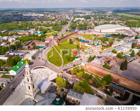 View from drone of Kolomna with Kremlin 61239950