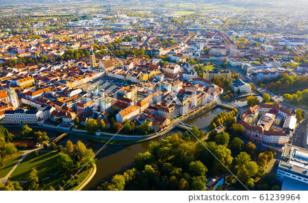 Panoramic view from above on the city Ceske Budejovice. Czech Republic 61239964