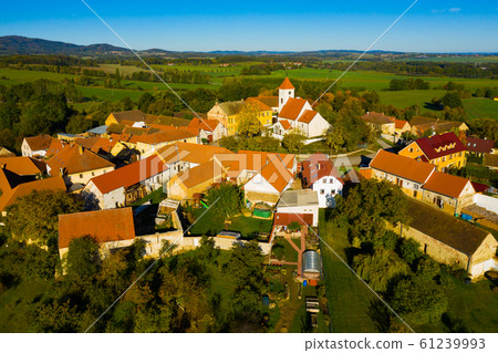 Traditional village Cakov in autumn day. Czech Republic Traditional village Cakov in autumn day. Czech Republic 61239993