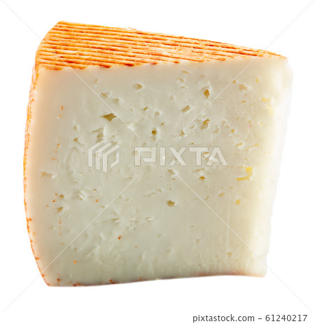 Piece of fresh semi-soft cheese Piece of fresh semi-soft cheese 61240217