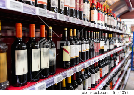 Wine bottles in supermarket Wine bottles in supermarket 61240531