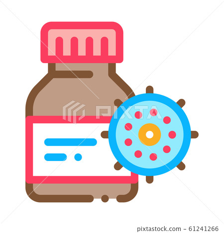 Drug Bottle Virus Icon Vector Outline Illustration 61241266