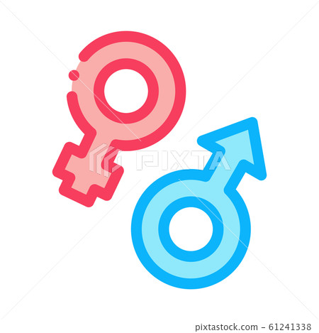 Man Woman Symbols Icon Vector Outline Illustration 61241338