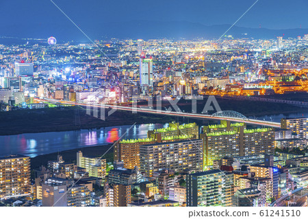 Osaka Kita cityscape night view 61241510