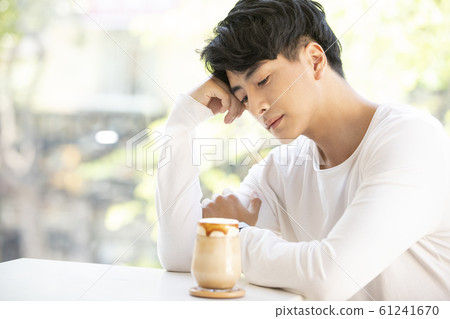 Men spending time in cafe Men spending time in cafe 61241670