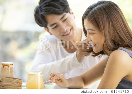 A couple doing a date A couple doing a date 61241710