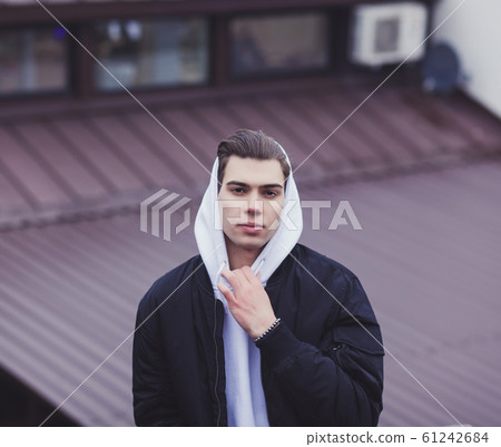 portrait man in a bomber jacket 61242684