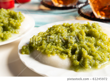 Zunda mochi dish, local confectionery, local food 61245972