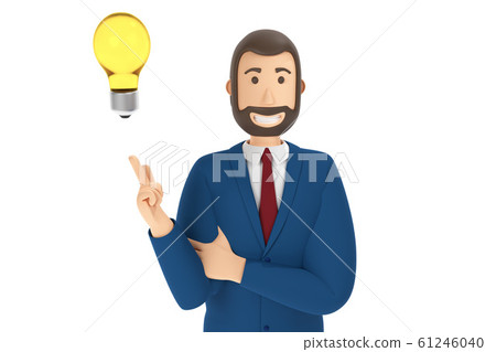 Cartoon character, businessman in suit with... - Stock Illustration ...