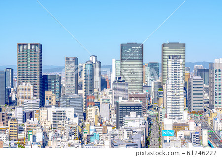 Osaka cityscape towards Higobashi Osaka cityscape towards Higobashi 61246222