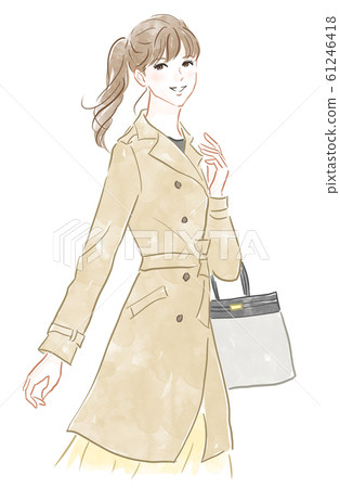 Girl in trench outlet coat