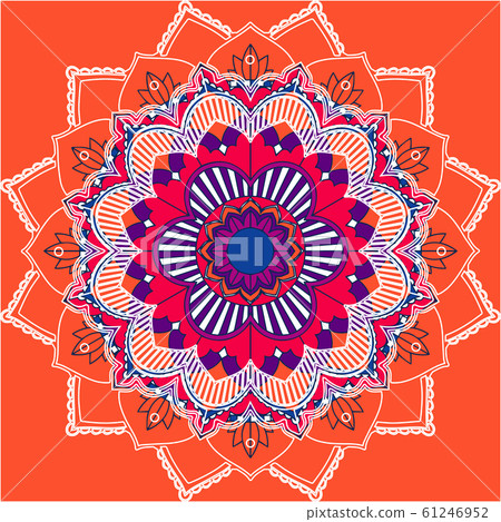 Mandala patterns on orange background Mandala patterns on orange background 61246952