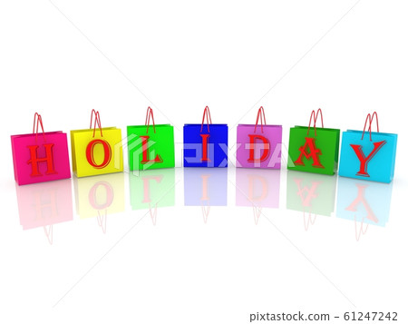 Holiday concept on shopping bags Holiday concept on shopping bags 61247242