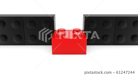Toy bricks concept in red and black colors 61247244