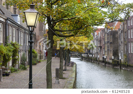 Lamppost and Canal houses in Dordrecht in the 61248528