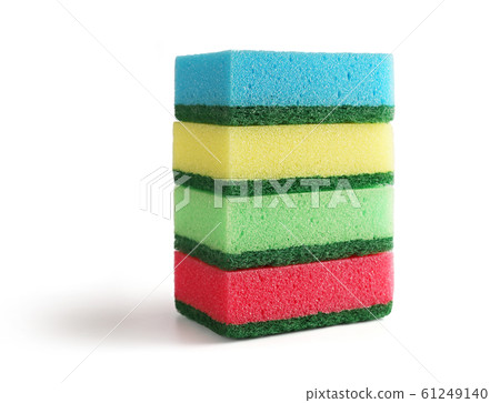 dishwashing sponges on a white background 61249140
