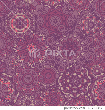 Vintage seamless mosaic damask tile design pattern background. Vintage seamless mosaic damask tile design pattern background. 61250347