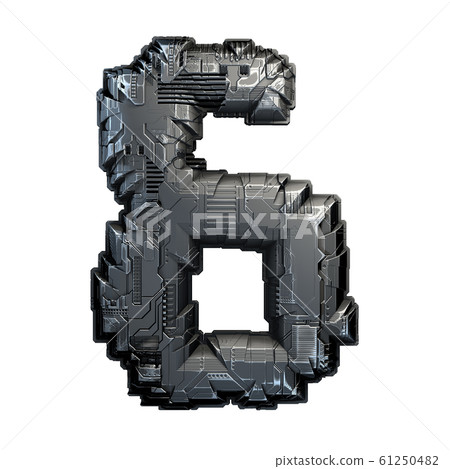 Symbol ampersand made of metal isolated on white background. 3d 61250482