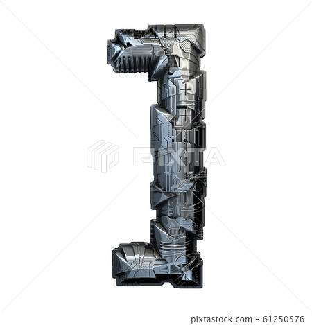 Symbol right square bracket made of metal isolated on white background. 3d Symbol right square bracket made of metal isolated on white background. 3d 61250576