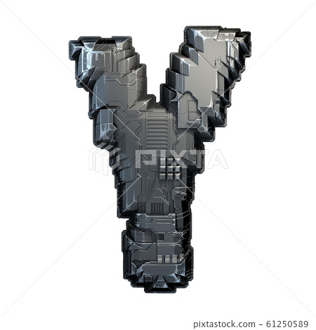 Capital letter Y made of metal isolated on white background. 3d Capital letter Y made of metal isolated on white background. 3d 61250589