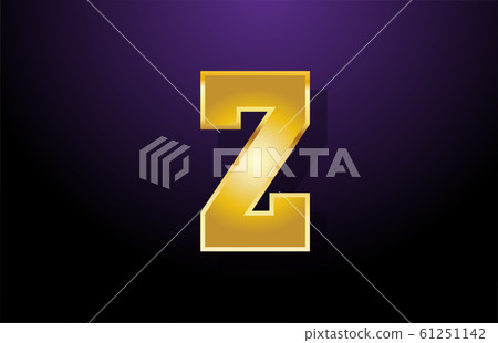 gold golden yellow letter Z alphabet logo icon - Stock Illustration ...