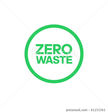 Zero waste bold text in center of circle logo.... - Stock Illustration ...