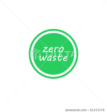 Zero waste green circle vector icon. Eco label, green emblem. Zero waste green circle vector icon. Eco label, green emblem. 61251578