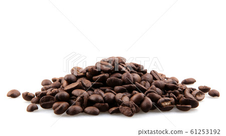 Fresh Roasted Coffee Beans Isolated On White 61253192