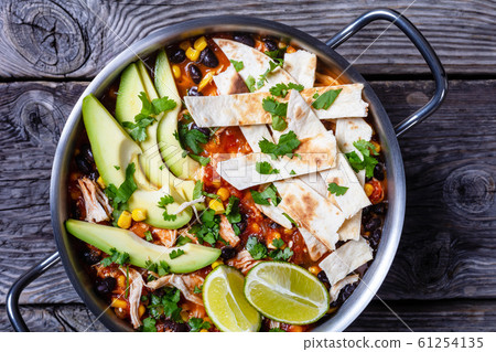 Chicken Taco Soup in a metal pot Chicken Taco Soup in a metal pot 61254135
