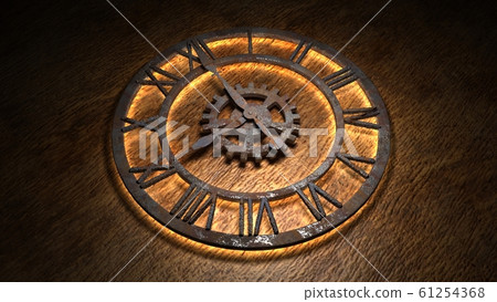 Time laps of an old watch. The hands of the clock spin quickly. Indicate the time is 9:00. Clock Time 9:00. 9 am, 9 pm. 3D illustration. Time laps of an old watch. The hands of the clock spin quickly. Indicate the time is 9:00. Clock Time 9:00. 9 am, 9 pm. 3D illustration. 61254368