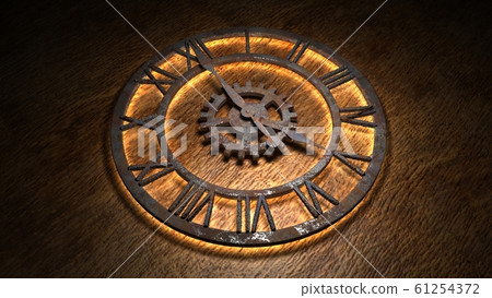 Time laps of an old watch. The hands of the clock spin quickly. Indicate the time is 05:00. Clock Time 5:00. 5 am, 5 pm. 3D illustration. Time laps of an old watch. The hands of the clock spin quickly. Indicate the time is 05:00. Clock Time 5:00. 5 am, 5 pm. 3D illustration. 61254372