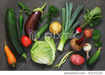 Background of ripe vegetables collected in the 61255226