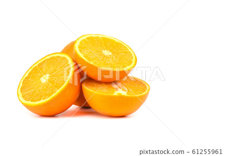 Orange slices isolated on a white background. Orange slices isolated on a white background. 61255961