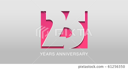 25 years anniversary vector icon, symbol, logo. 25 years anniversary vector icon, symbol, logo. 61256350
