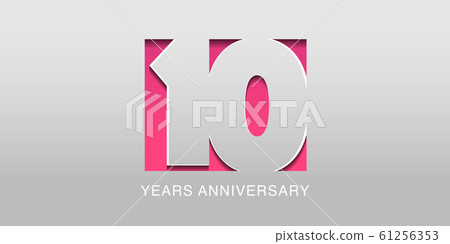 10 years anniversary vector icon, symbol, logo. 61256353