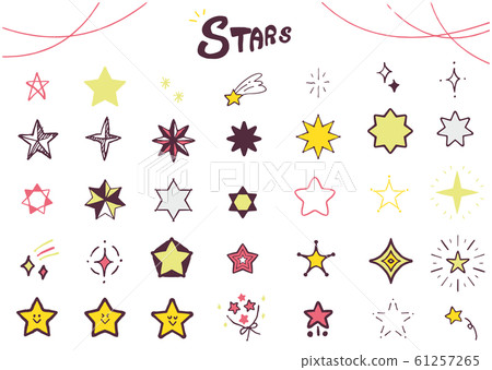 Hand drawn star illustration set 61257265