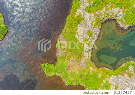 Lake landscape View from above.Iceland Lake landscape View from above.Iceland 61257437