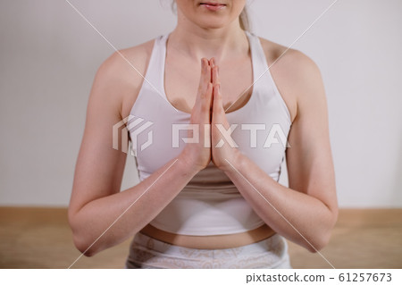 Young Sporty Attractive Woman Practicing Yoga Stock Photo