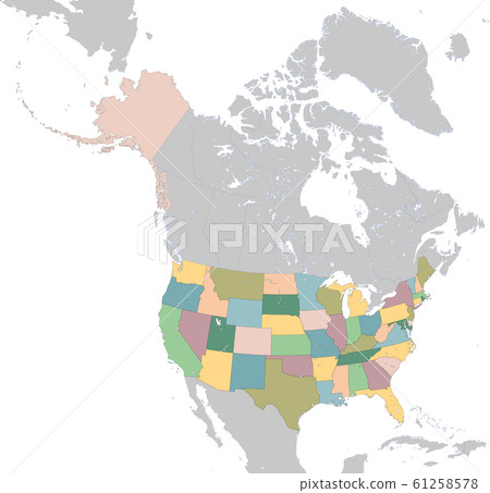 Illustration map of The United States of America - Stock Illustration ...