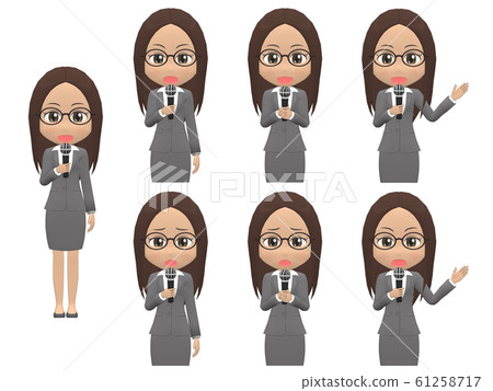 [Microphone A] Black woman suit straight front 61258717