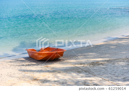 boat on beach summer background sea and sandy boat on beach summer background sea and sandy 61259014