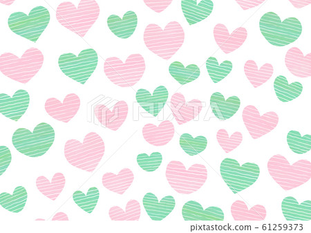 Pink and green casual border heart background 61259373