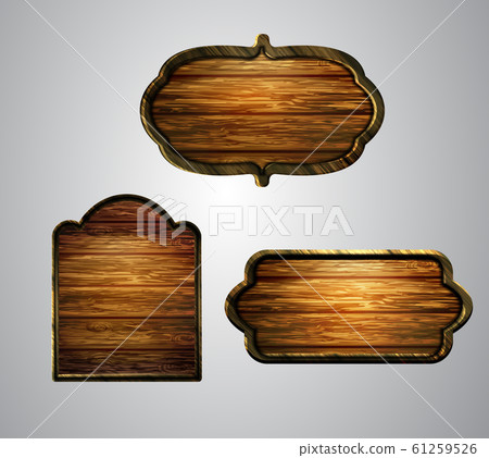 Vector realistic illustration of wooden signboard Vector realistic illustration of wooden signboard 61259526
