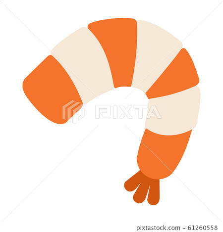 Peeled Tiger shrimp vector flat isolated 61260558