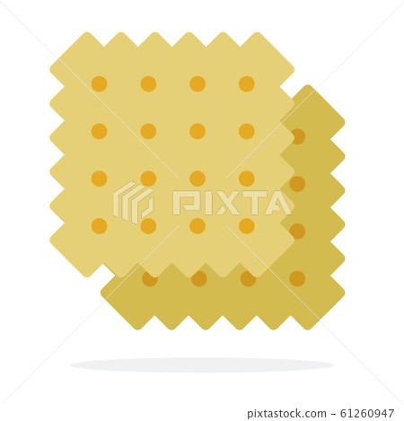 Two wheat salty crackers vector flat isolated 61260947