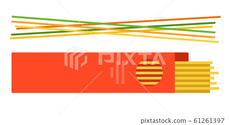 Colored spaghetti with spaghetti in a box vector flat isolated Colored spaghetti with spaghetti in a box vector flat isolated 61261397