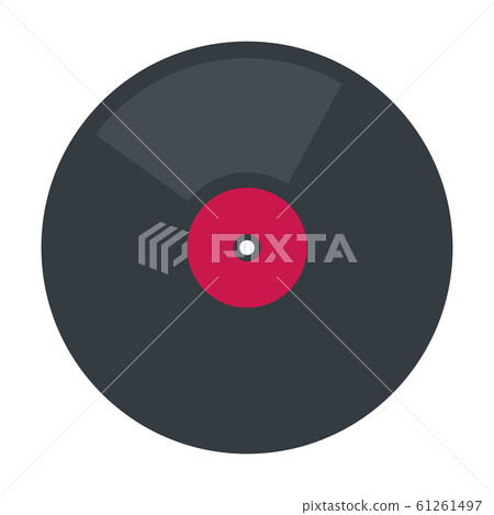 Musical vinyl plate vector icon flat isolated illustration 61261497